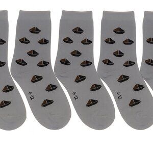 Kids 5-Pack Boat Print Socks • Size 8-12 • NWOT